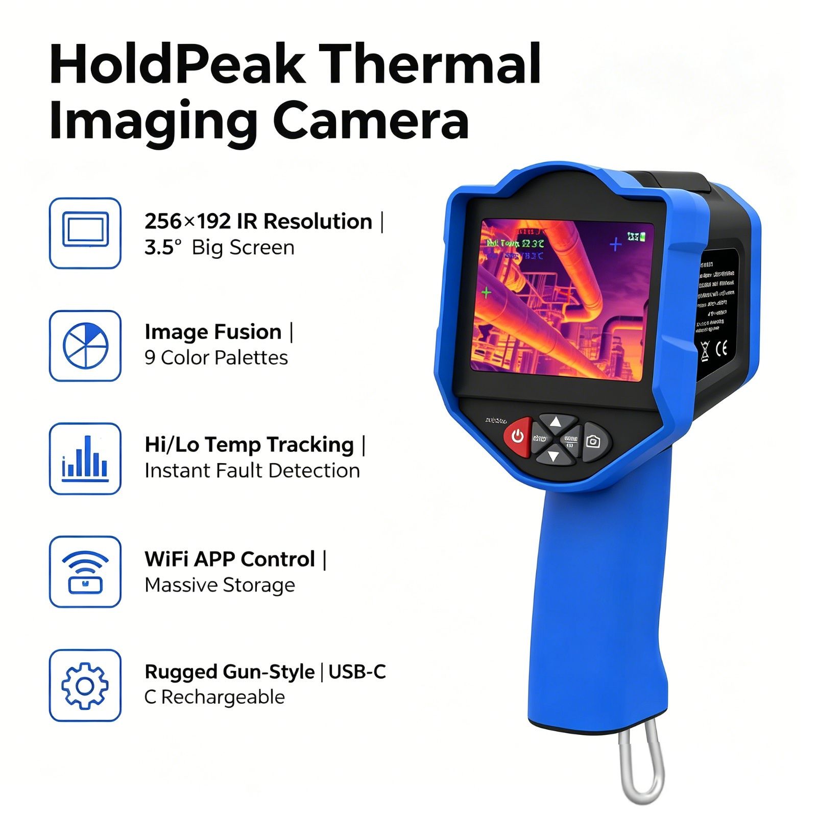 Thermal Imaging Camera 256X192 - HoldPeak Thermische Beeldcamera 256x192 IR 50mK