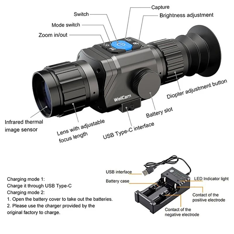 1600m Thermische Jachtoptiek,  - Thermal Scope Night Vision Monocular recensie en prijs